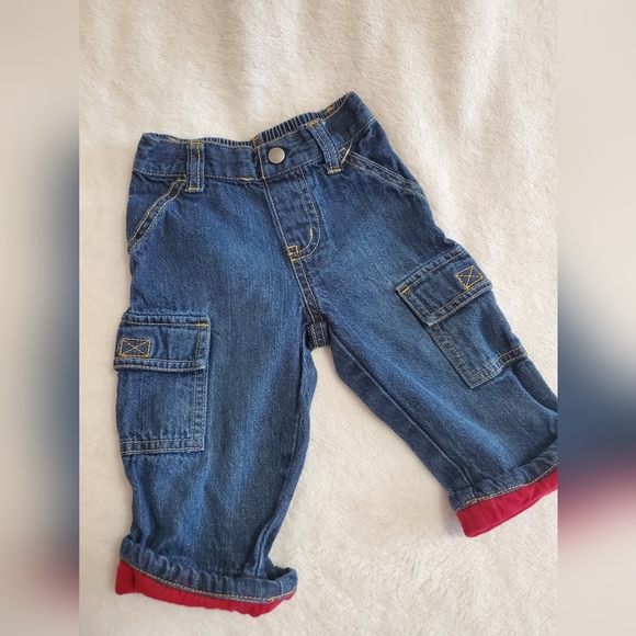 Gymboree Red Roll Cuff Cargo Jeans - Picture 1 of 6